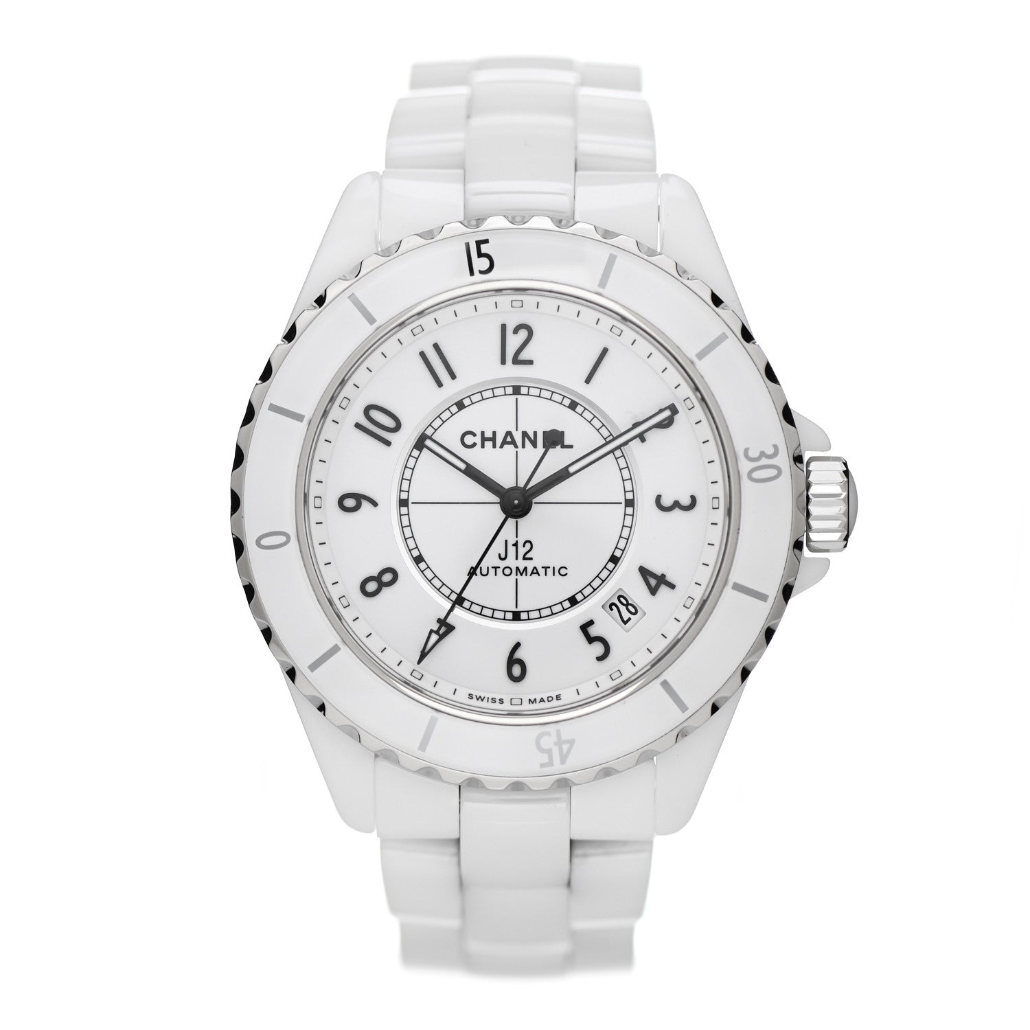 Chanel Stainless Steel Ceramic 38mm J12 Automatic Watch White 1 of 5