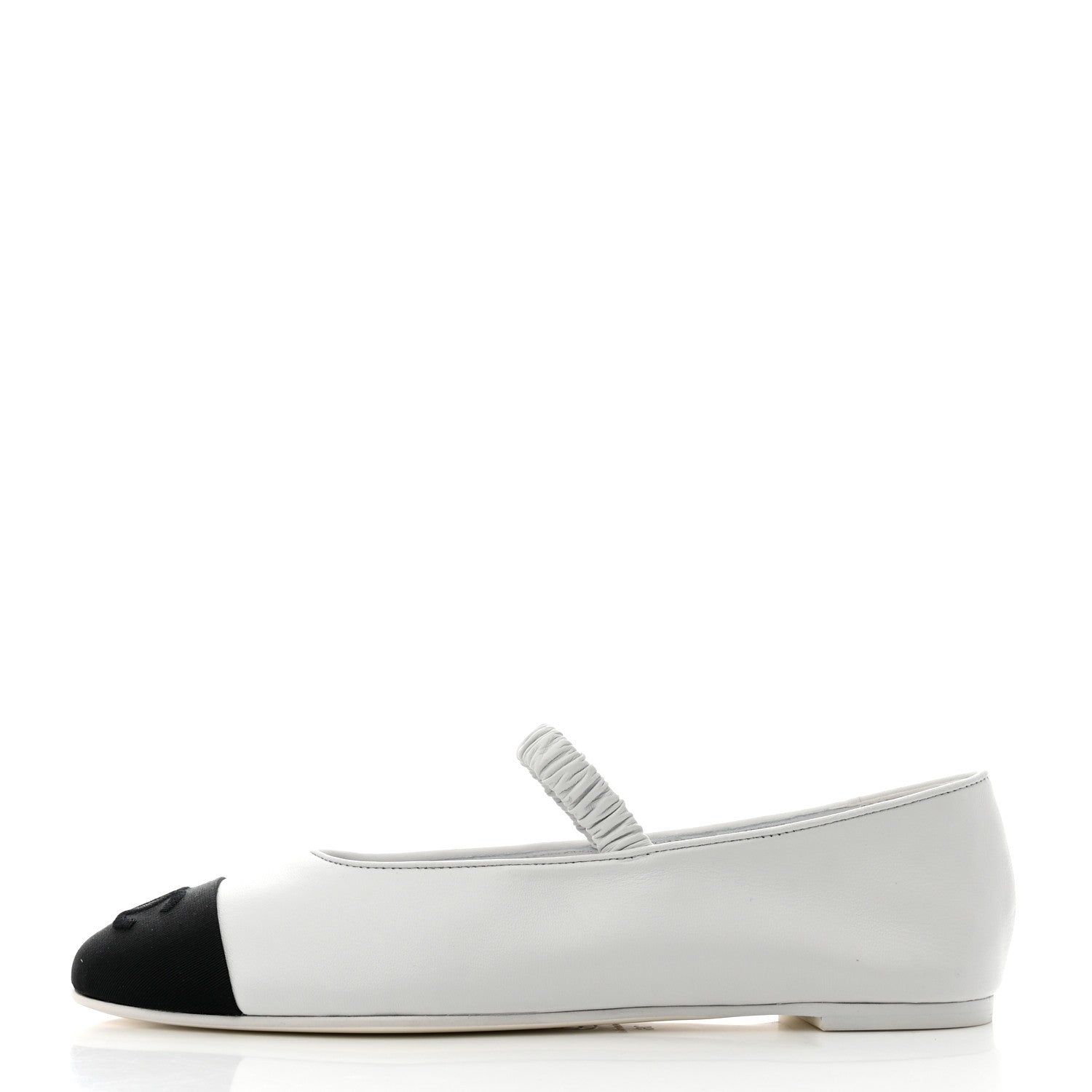 Chanel Lambskin Grosgrain Cap Toe CC Ballerina Flats With Leg Warmers 36 White 2 of 10