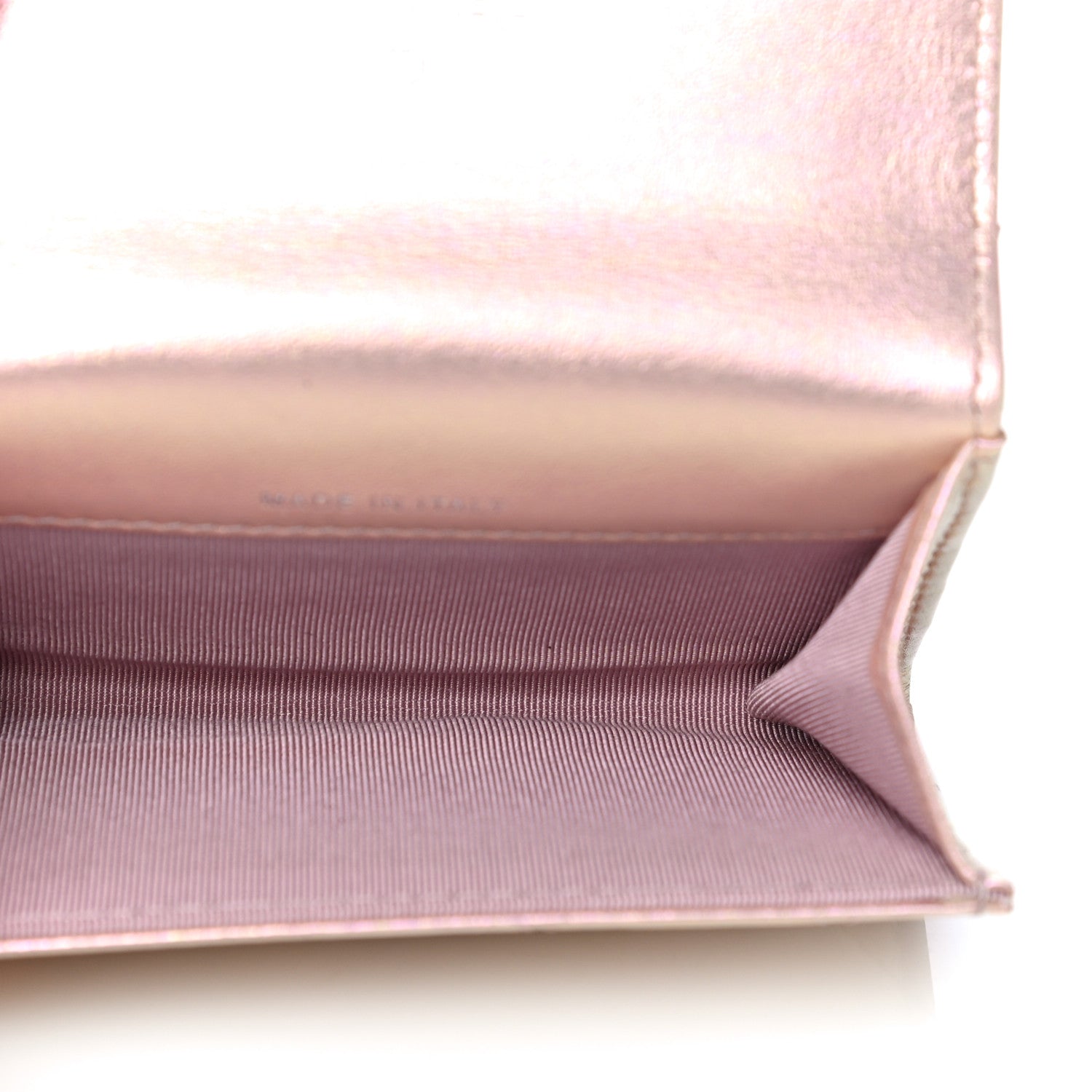 Chanel Iridescent Calfskin Quilted Flap Card Holder Wallet Pink 5 of 18
