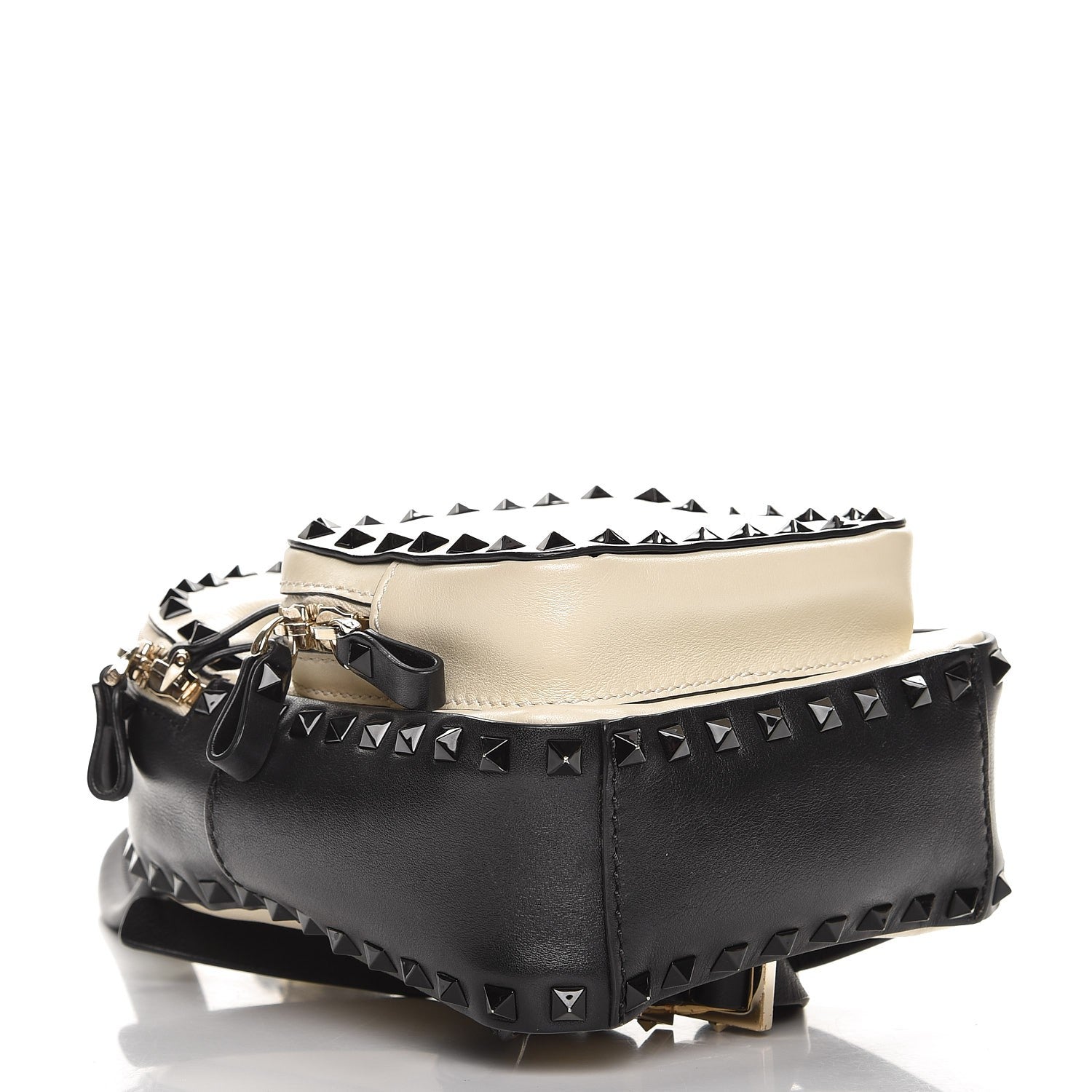 Valentino Garavani Calfskin Mini Rockstud Backpack Black Light Ivory 4 of 8