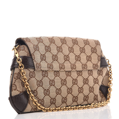 Gucci Monogram Horsebit Clutch Dark Brown 3 of 7