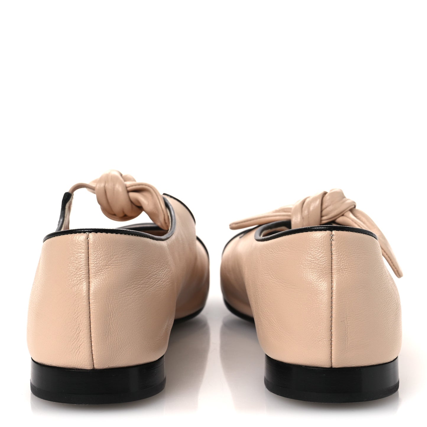 Lambskin Bow Mary Jane Flats 40 Beige Black