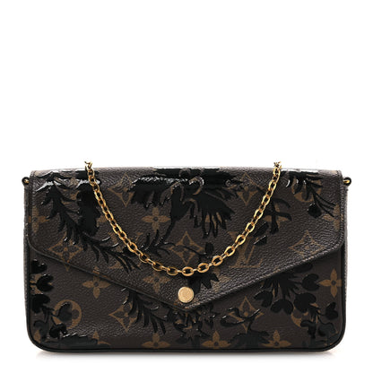 Louis Vuitton Monogram Blossom Pochette Felicie Chain Wallet Black 1 of 14