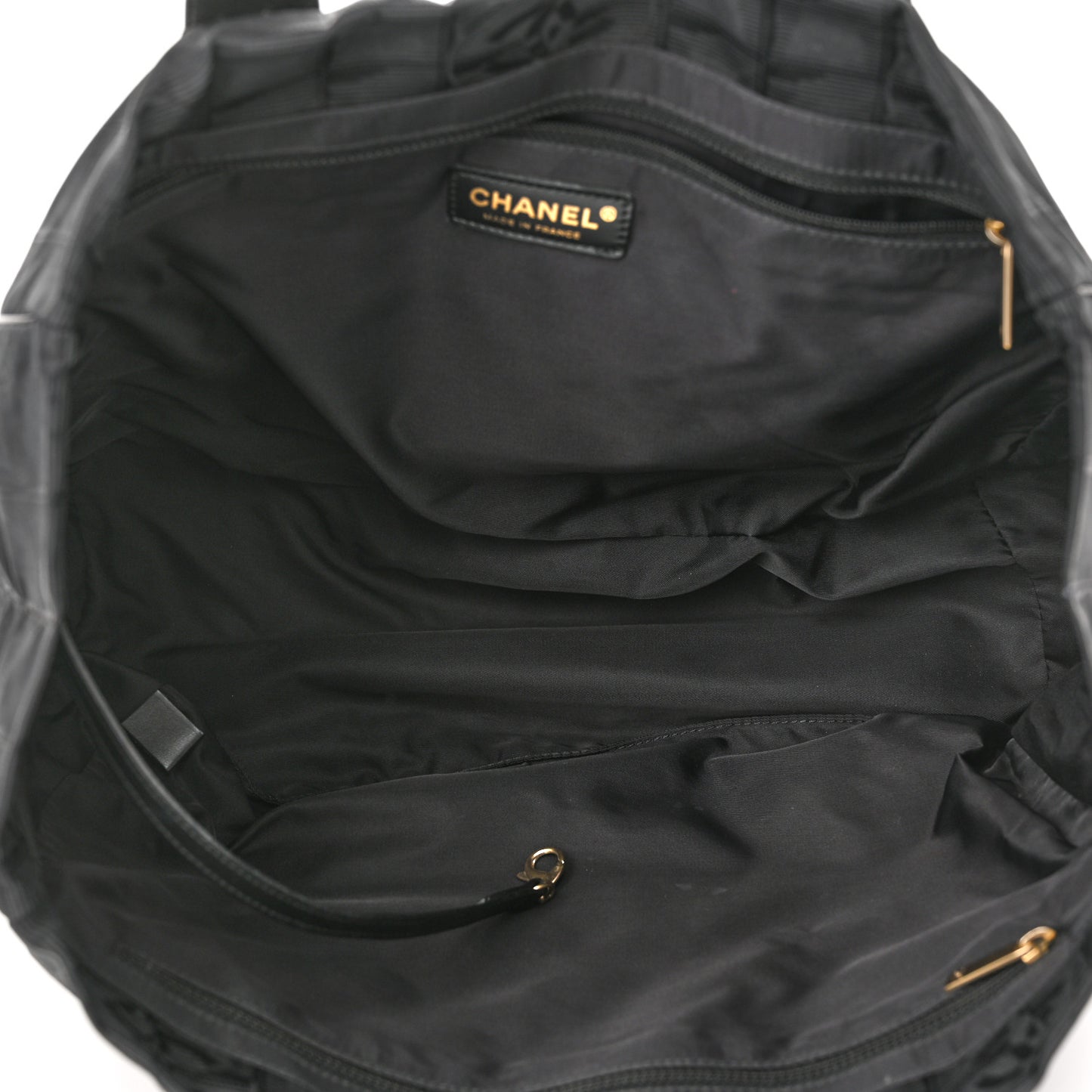 Nylon Large Travel Tote Black