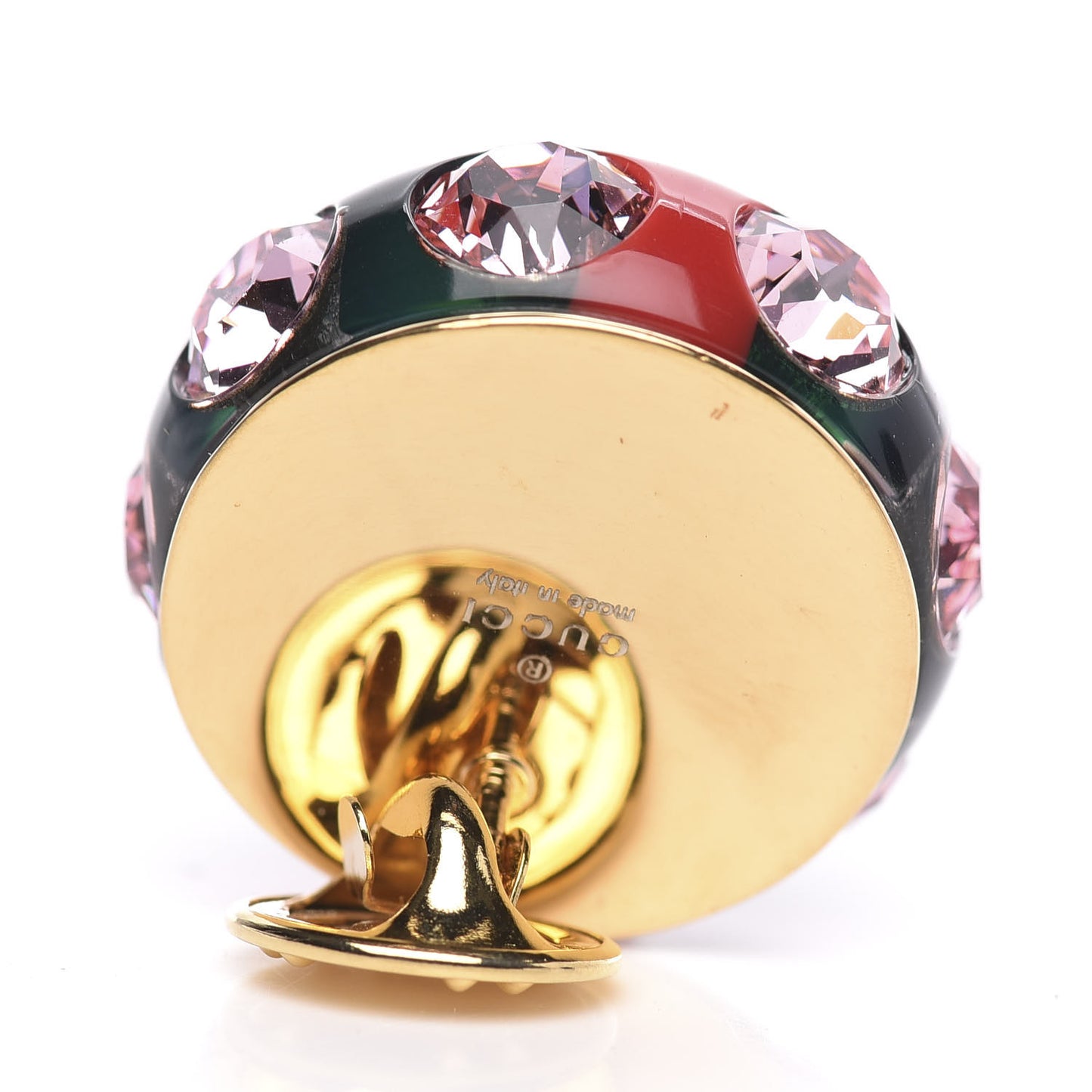Resin Strass Vintage Web Stud Pin Red Green