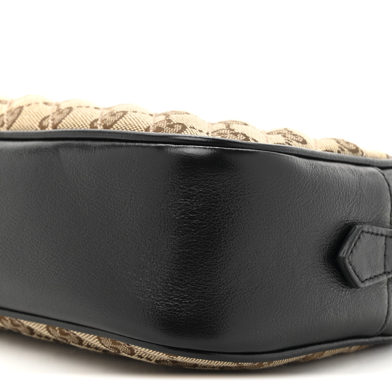 Gucci Monogram Matelasse Diagonal Small GG Marmont Chain Shoulder Bag Beige Black 9 of 11
