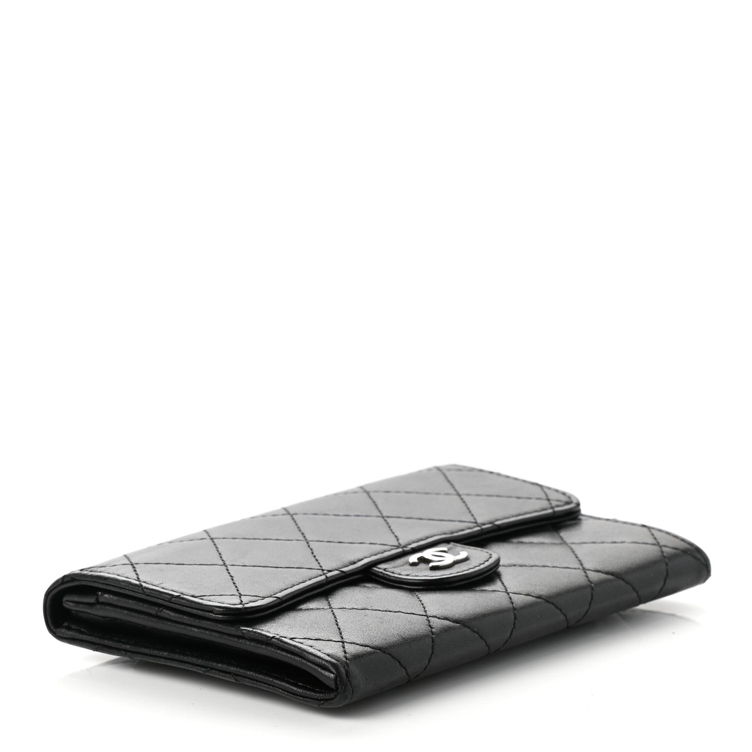 Chanel Lambskin Quilted Small Flap Wallet Black 4 of 8