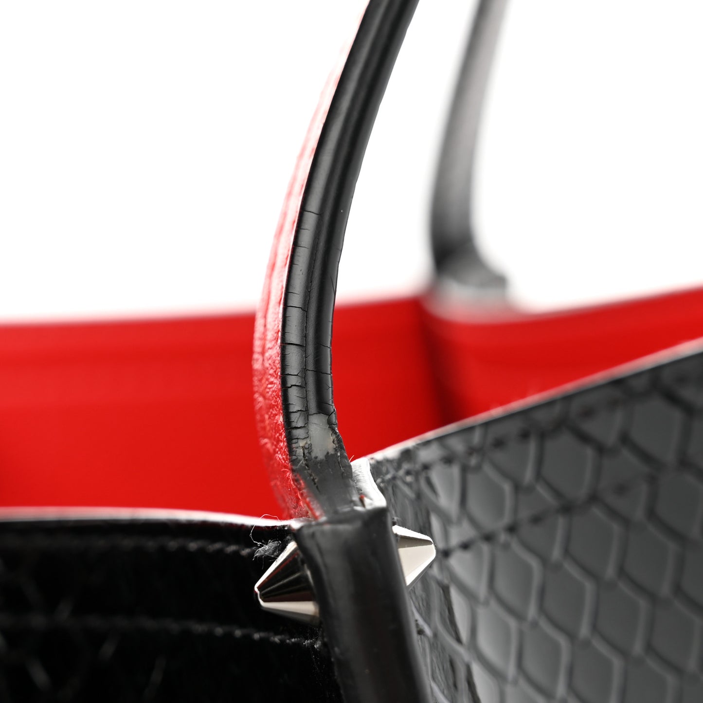 Calfskin Snake Embossed Spikes Small Cabarock Black