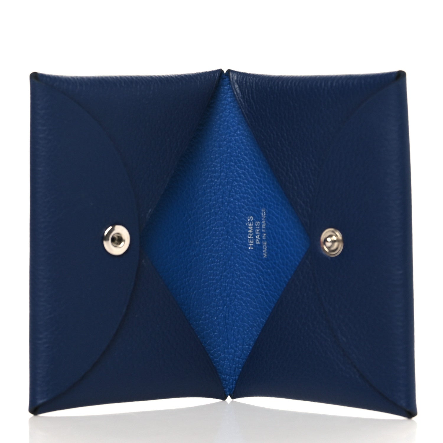 Hermes Evercolor Verso Calvi Card Case Bleu Saphir Bleu France 5 of 7