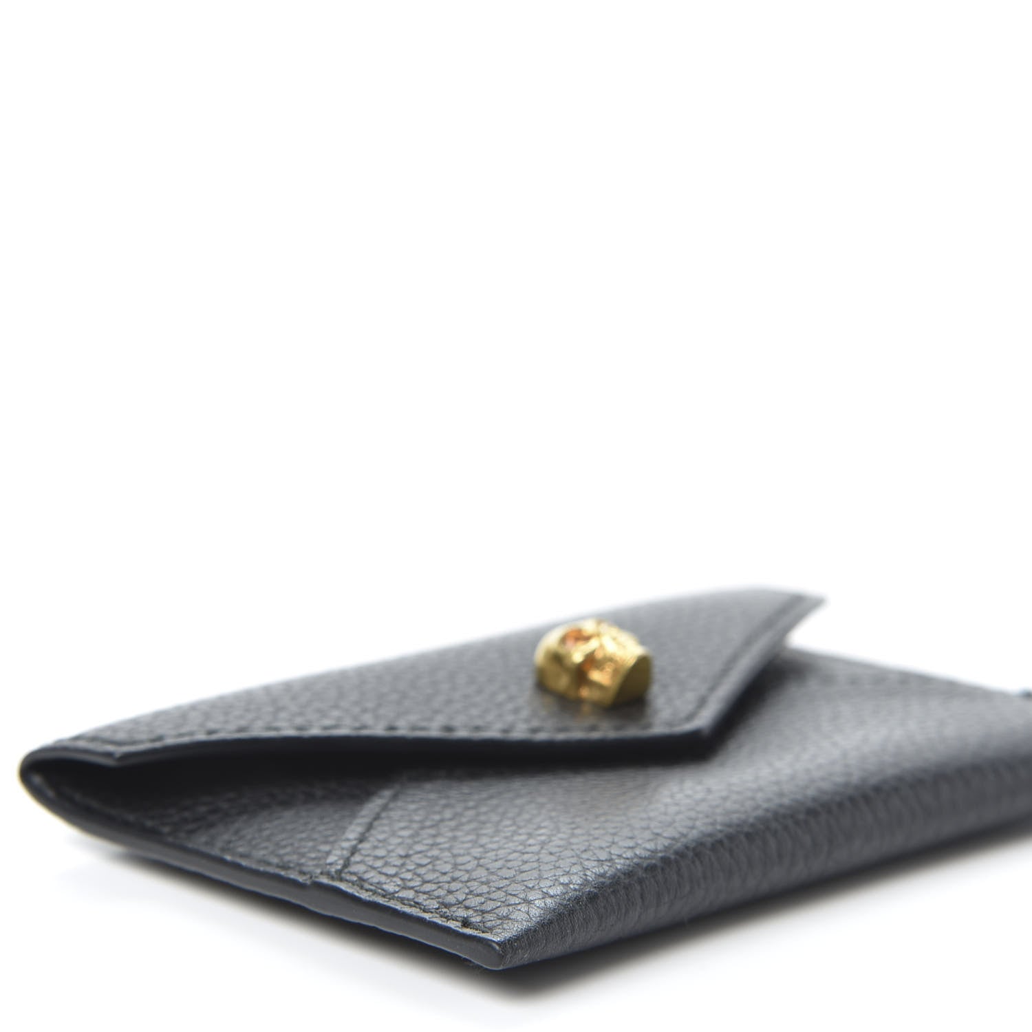 Alexander McQueen Calfskin Skull Envelope Card Holder Black 5 of 7
