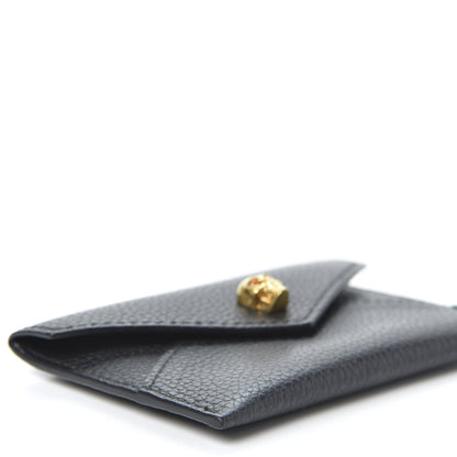Alexander McQueen Calfskin Skull Envelope Card Holder Black 5 of 7