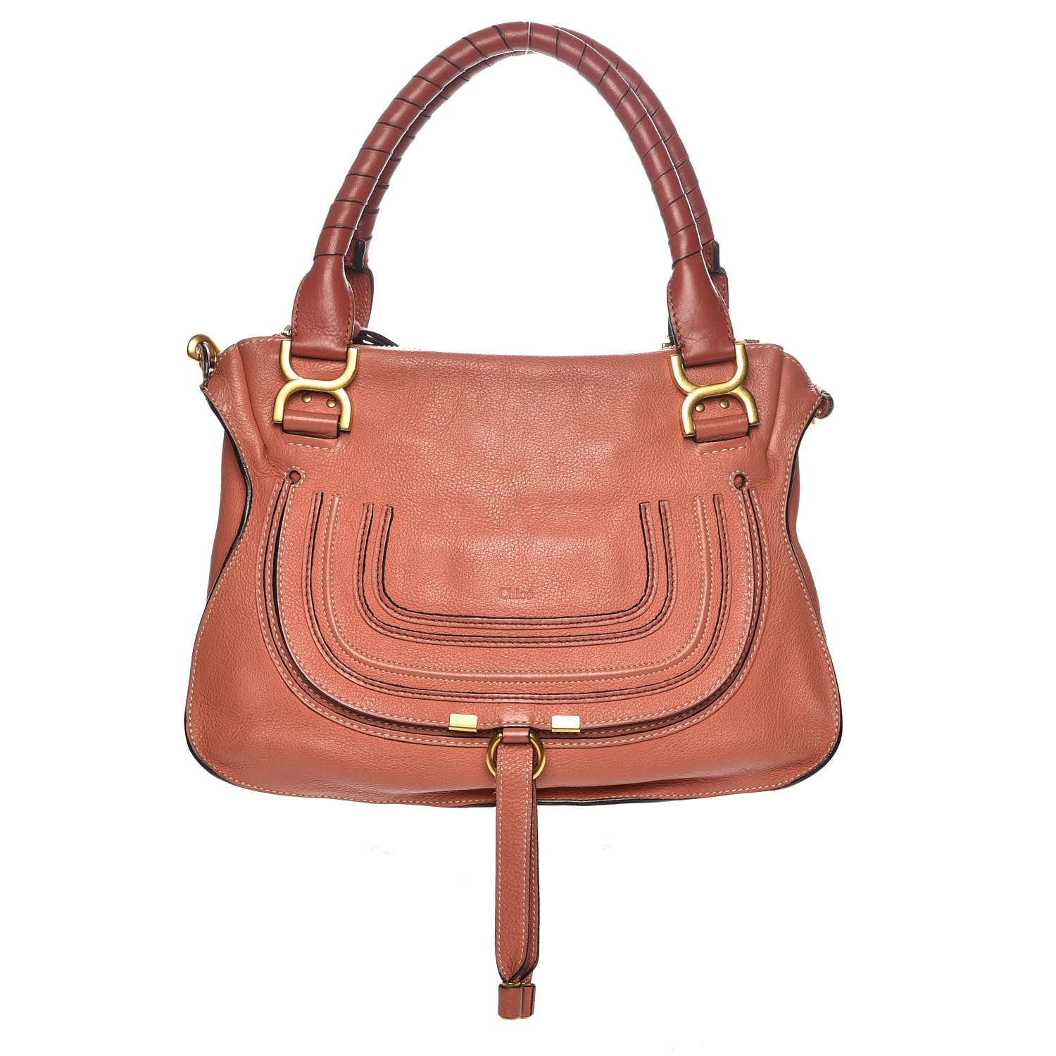 Chloe Calfskin Medium Marcie Satchel Coral 1 of 8