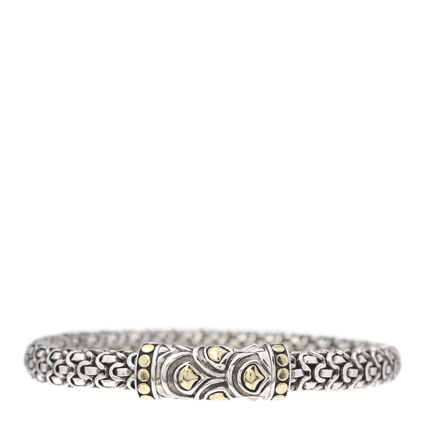 Sterling Silver 18K Yellow Gold 6.5mm Legends Naga Station Bracelet