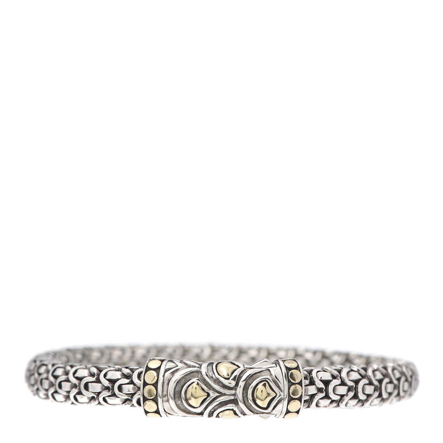 John Hardy Sterling Silver 18K Yellow Gold 6.5mm Legends Naga Station Bracelet 1 of 5
