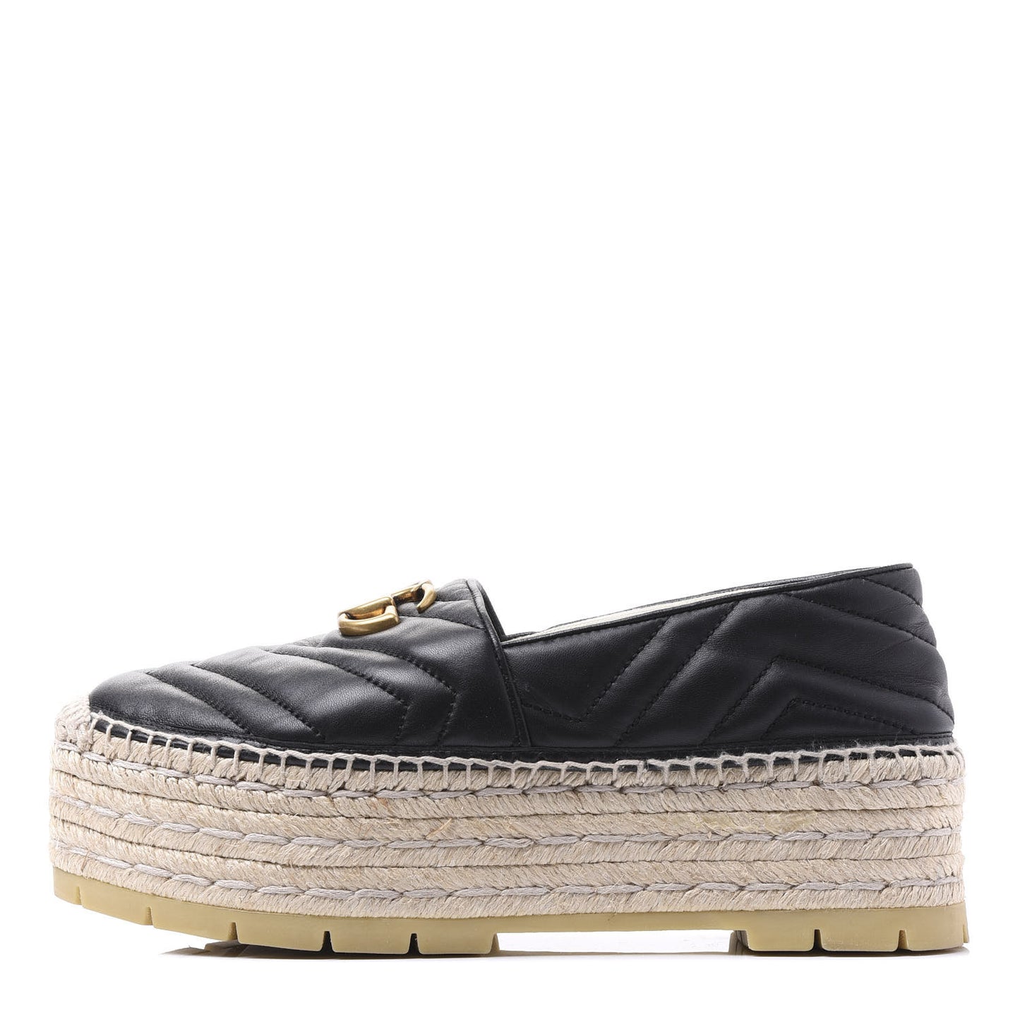 Nappa Matelasse GG Marmont Platform Espadrilles 39 Black