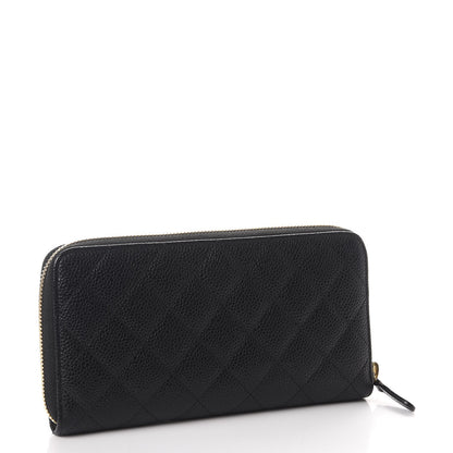 Chanel Caviar Quilted Large Gusset Zip Around Wallet Black 3 of 8
