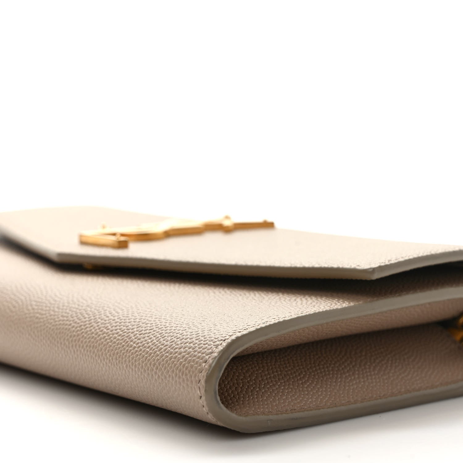 Saint Laurent Grain De Poudre Monogram Uptown Chain Wallet Dark Beige 10 of 12