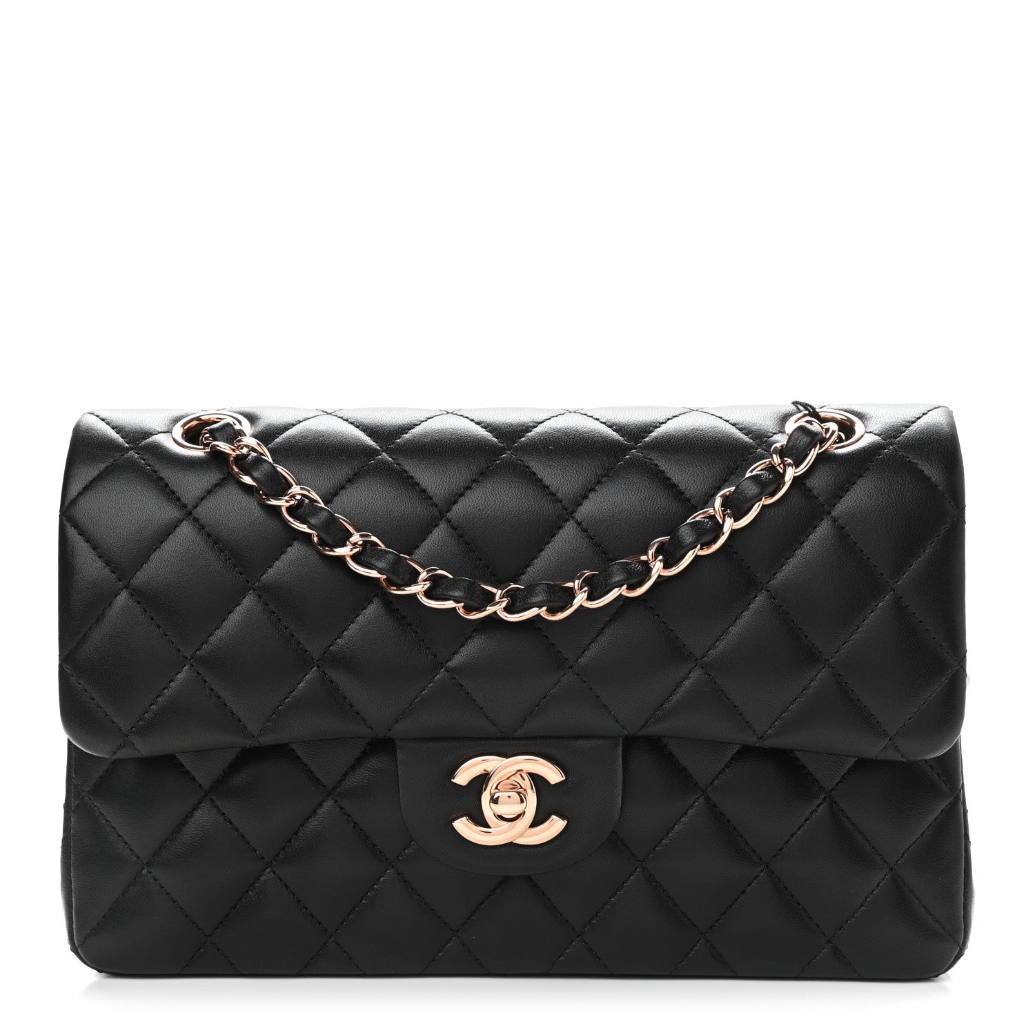 Chanel Lambskin Quilted Small Double Flap Black 2 of 10