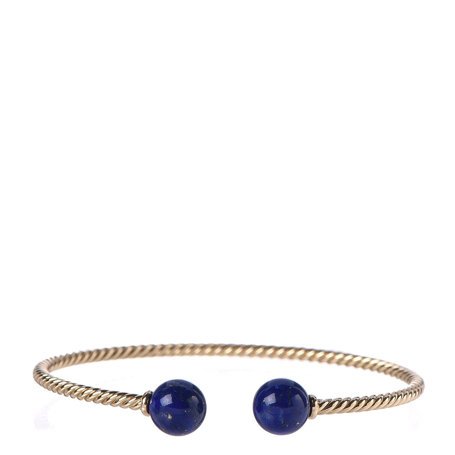 David Yurman 18K Yellow Gold Lapis Lazuli 8.5mm Solari Bracelet 1 of 5