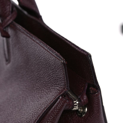 Saint Laurent Grained Calfskin Medium Cabas Rive Gauche Amaranto 23 of 29