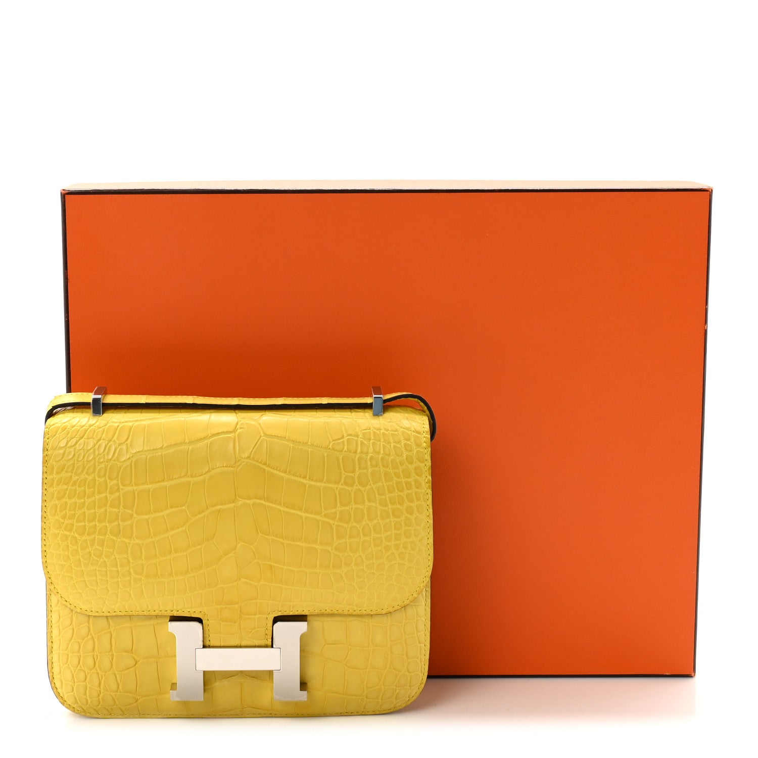 Hermes Matte Alligator Constance 18 Mimosa 11 of 11