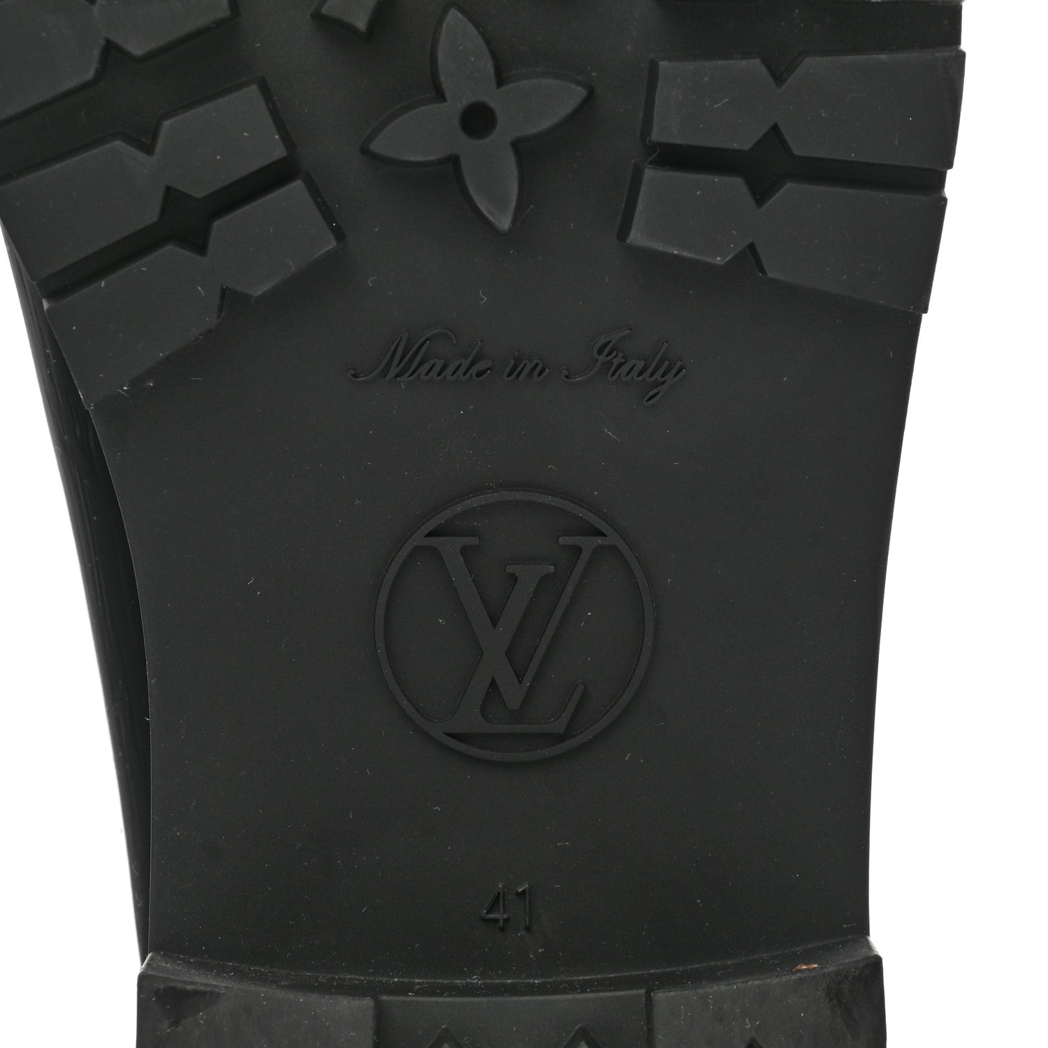 Louis Vuitton Rubber Embossed Monogram Drops Flat Half Boots 41 Black 6 of 12