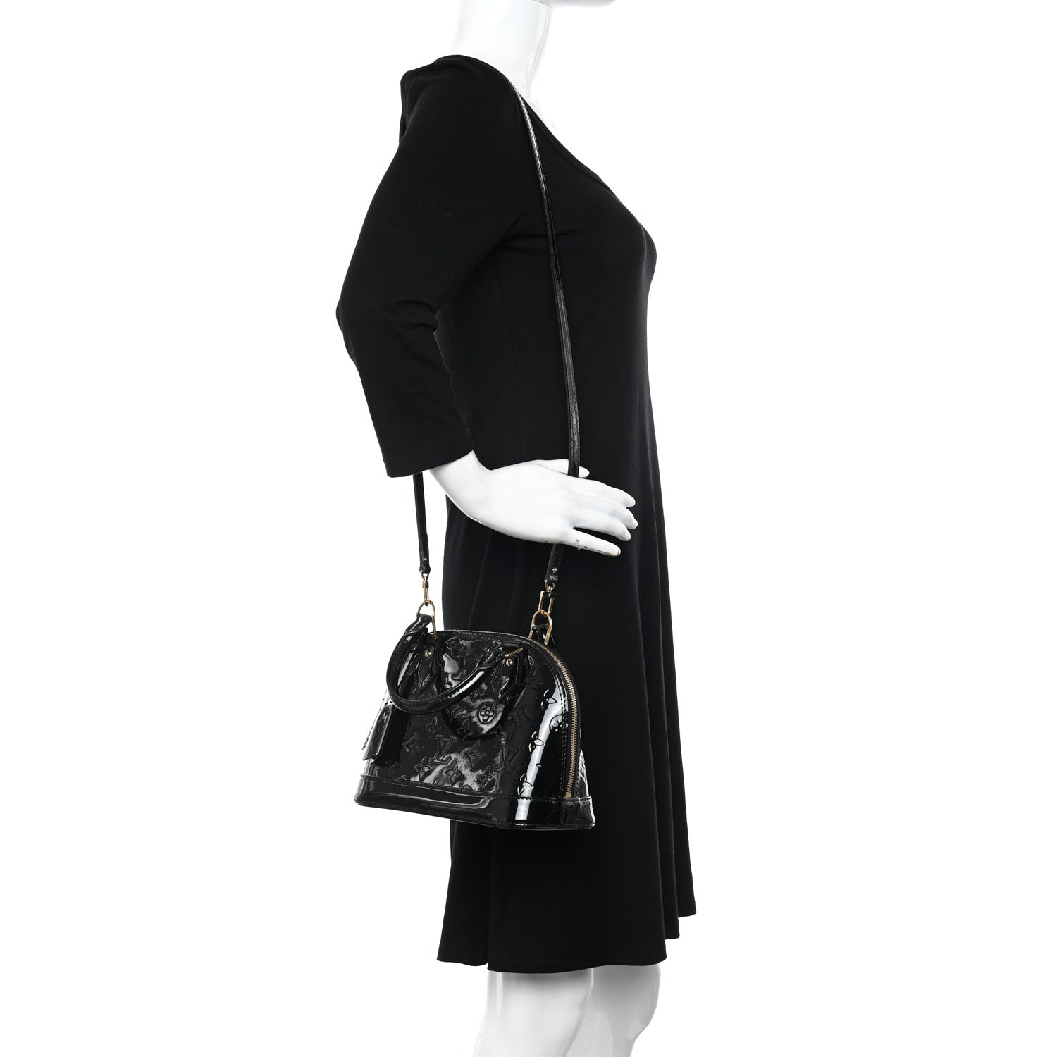 Louis Vuitton Vernis Alma BB Noir Magnetique 2 of 11