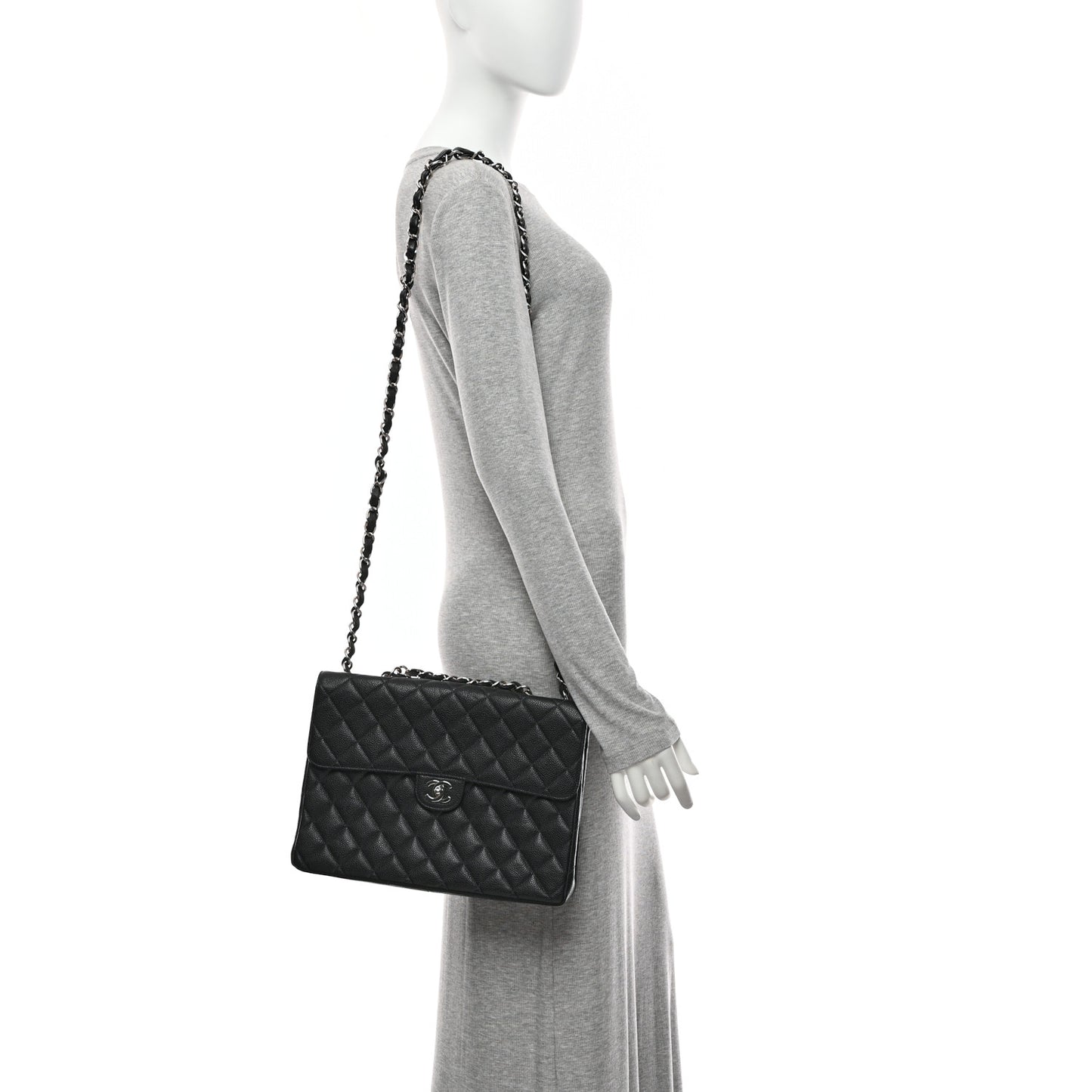 Caviar Jumbo Single Flap Black