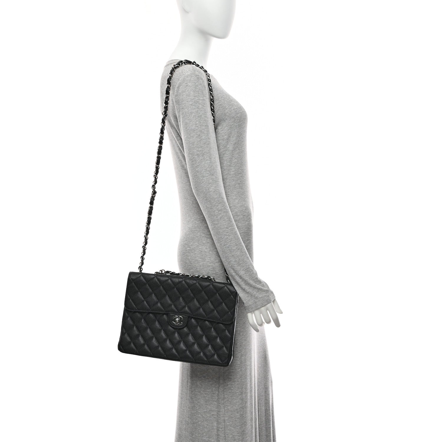 Chanel Caviar Jumbo Single Flap Black 2 of 10