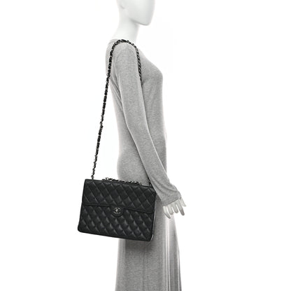 Chanel Caviar Jumbo Single Flap Black 2 of 10