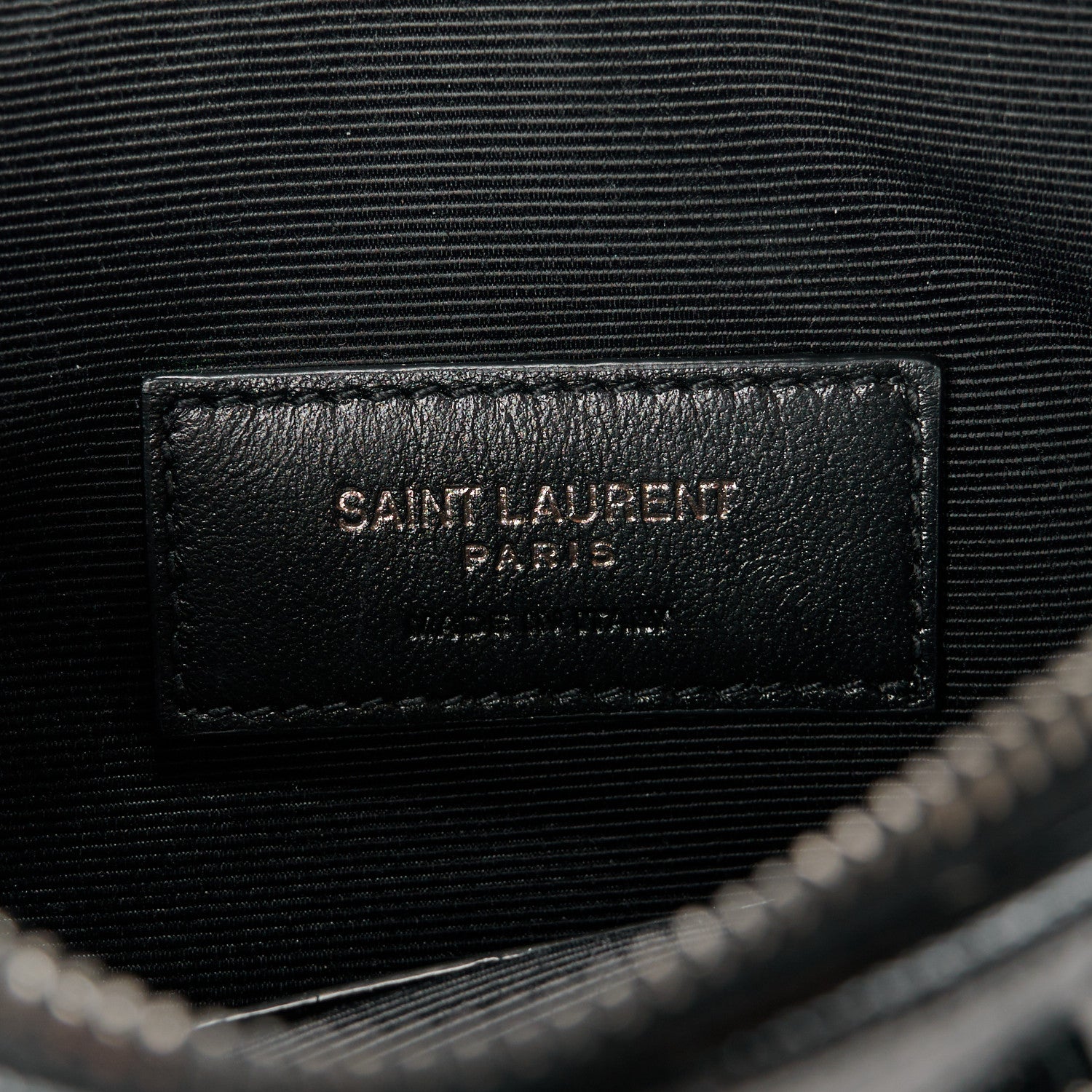 Saint Laurent Grain De Poudre Chevron Monogram Monochrome Bill Pouch Black 5 of 8