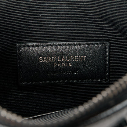 Saint Laurent Grain De Poudre Chevron Monogram Monochrome Bill Pouch Black 5 of 8