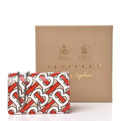 Burberry Calfskin Monogram Jessie Chain Card Case Vermillion 12 of 12