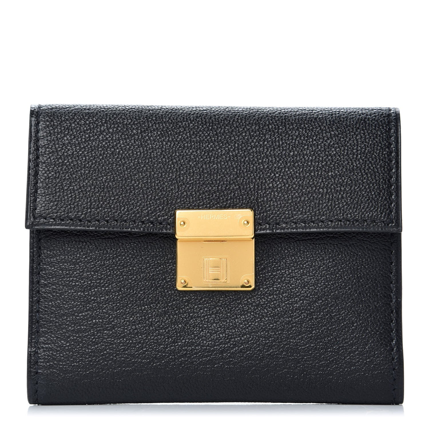 Hermes Chevre Mysore Clic Mini Card Holder Black 1 of 8
