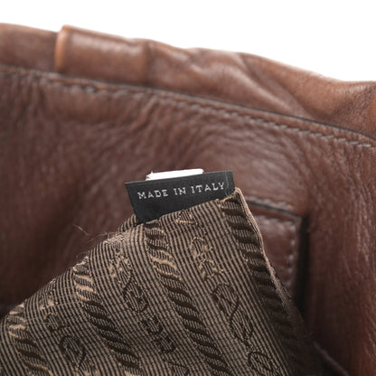 Prada Soft Calf Pleated Two Pocket Hobo Nocciolo 7 of 17