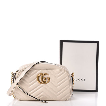 Gucci Calfskin Matelasse Small GG Marmont Chain Shoulder Bag White 11 of 11