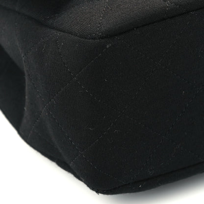 Chanel Jersey Quilted Jumbo Single Flap Black 10 of 13
