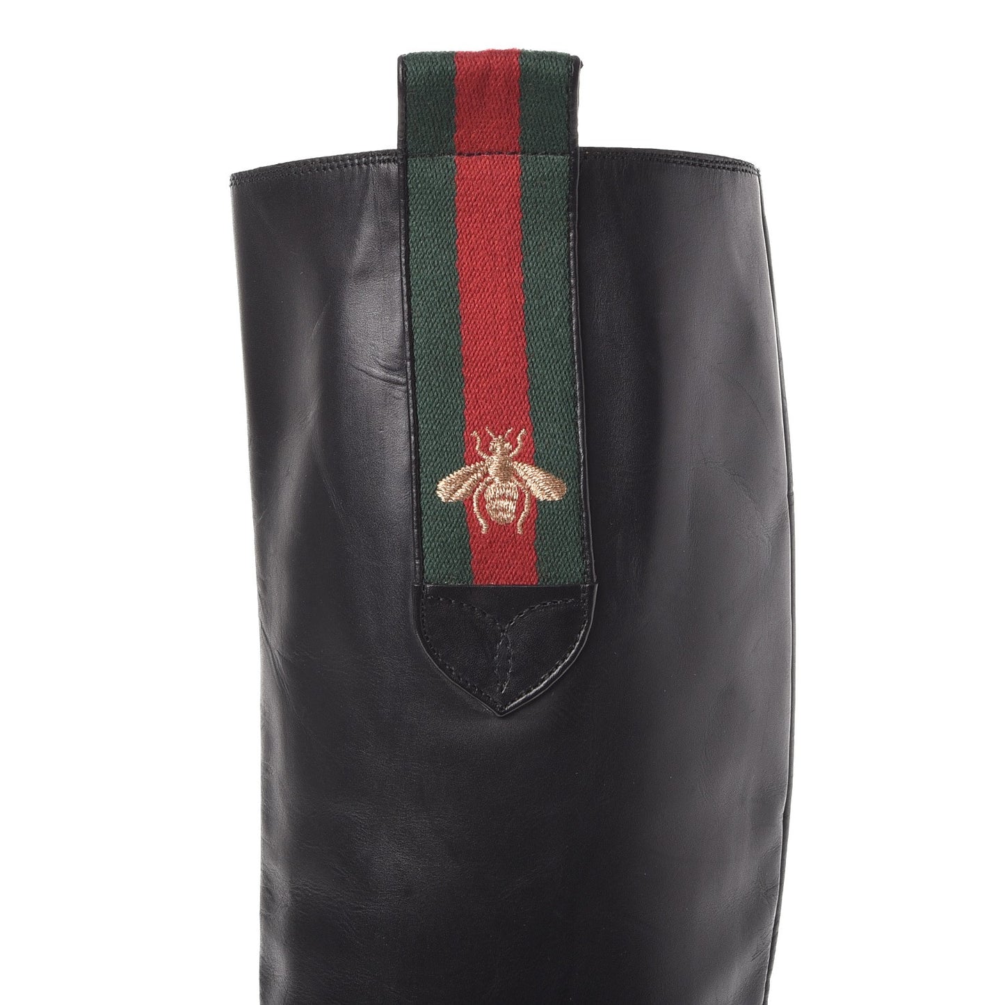 Calfskin Web Bee Riding Boot 36 Black
