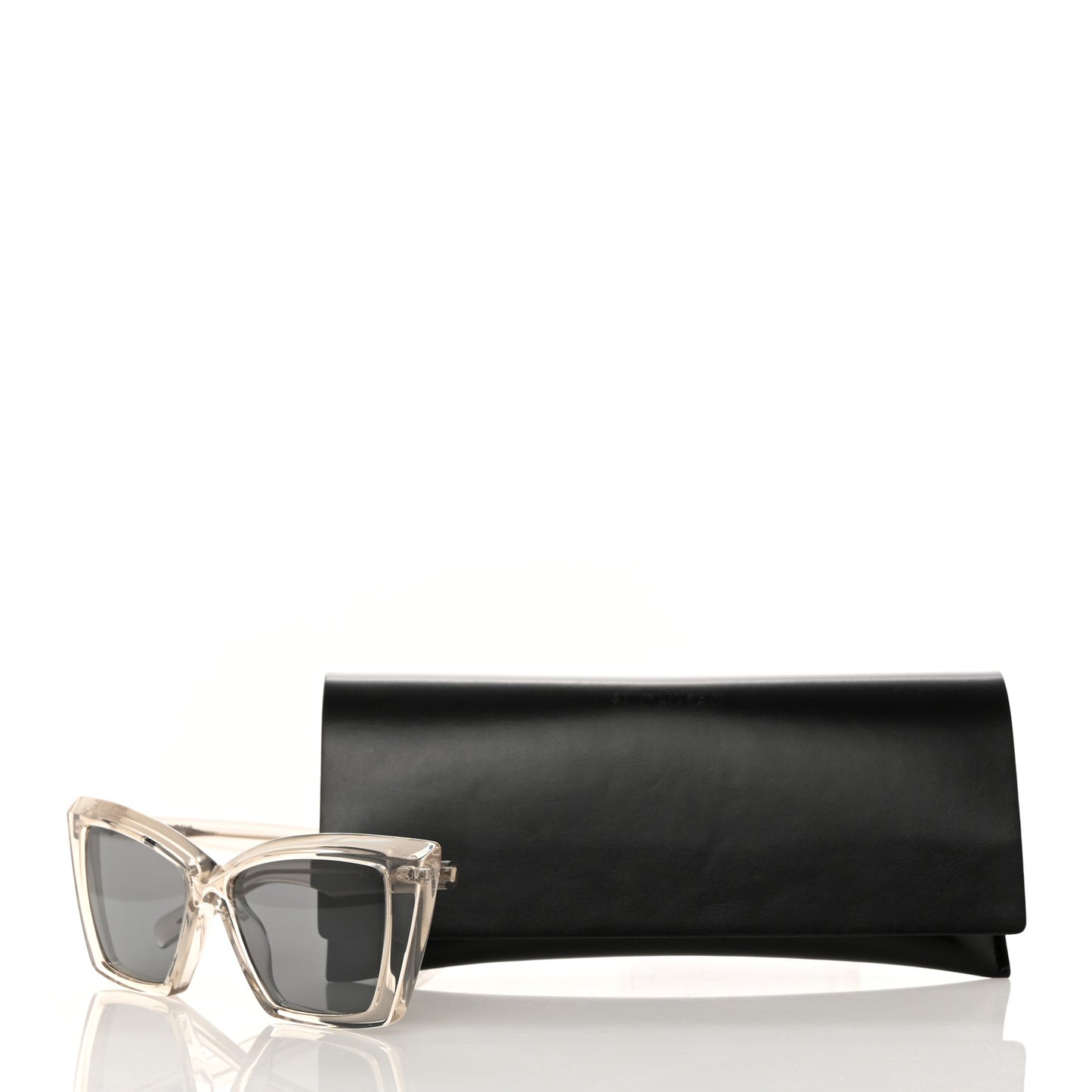 Acetate Lignes Pointues Cat Eye Sunglasses SL 657 Translucent Beige Grey