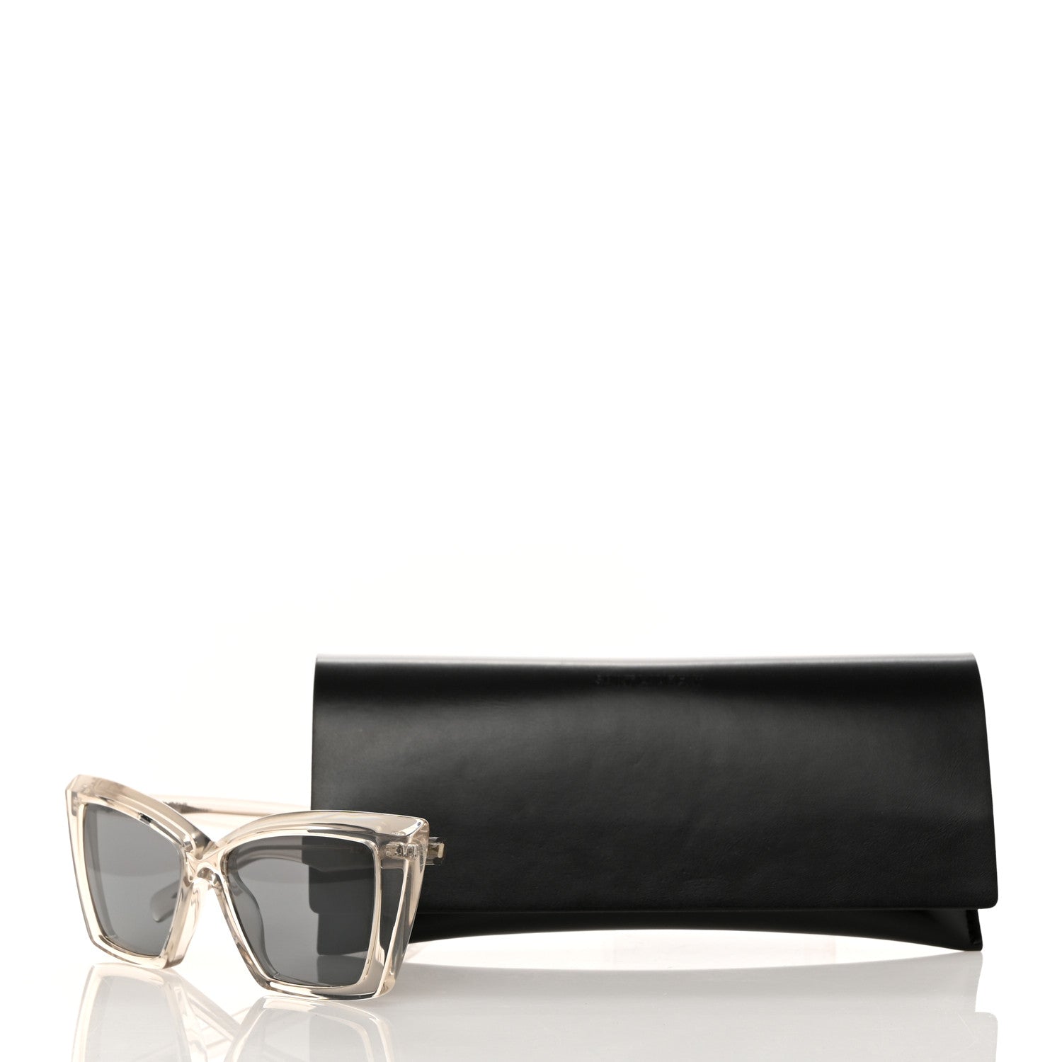 Saint Laurent Acetate Lignes Pointues Cat Eye Sunglasses SL 657 Translucent Beige Grey 7 of 7