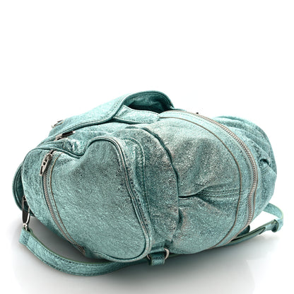 Alexander Wang Metallic Calfskin Marti Backpack Bag Light Blue Rhodium Hardware 4 of 9