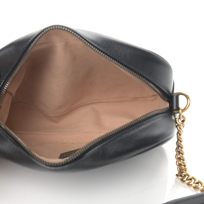 Gucci Calfskin Matelasse Small GG Marmont Chain Shoulder Bag Black 5 of 12