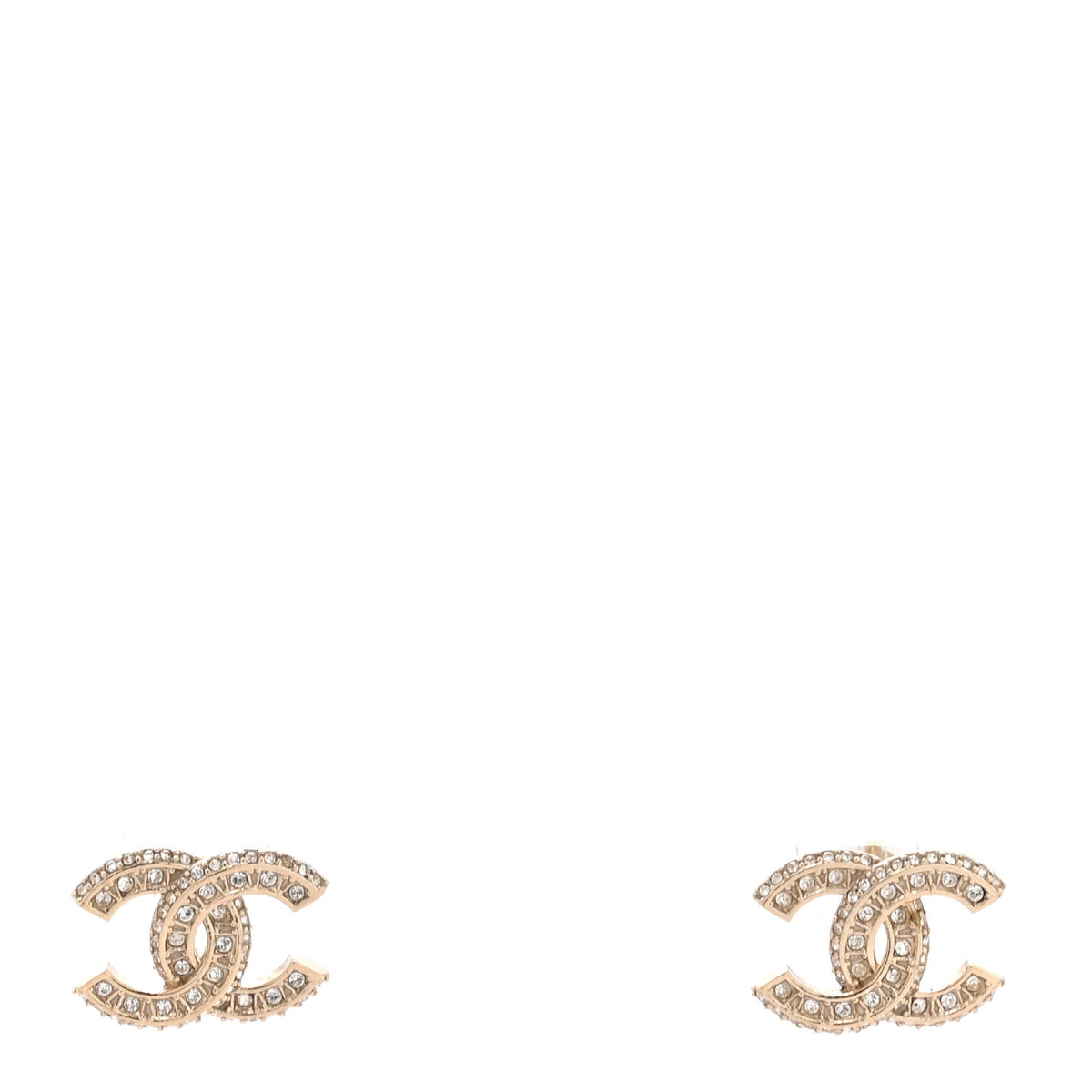 Chanel Baguette Crystal CC Earrings Gold 1 of 4