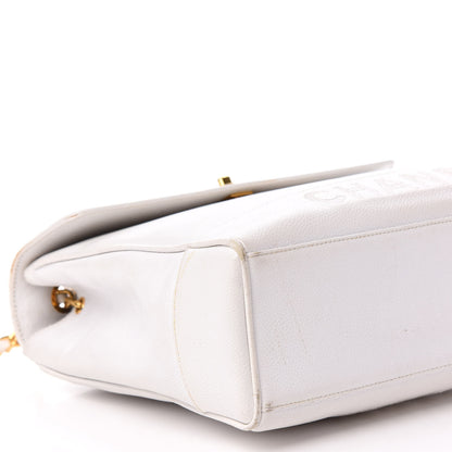 Chanel Caviar Flap Shoulder Bag White 13 of 20