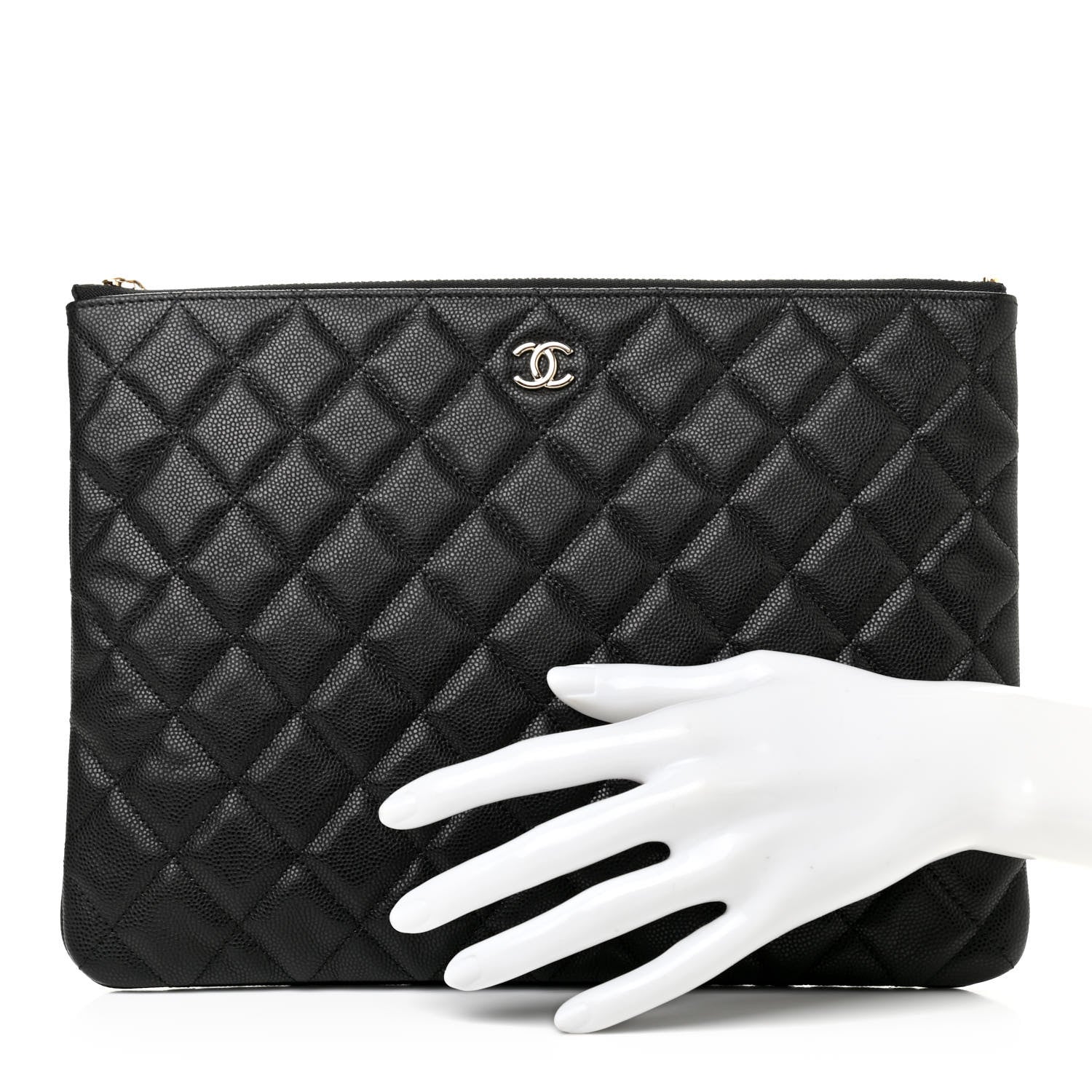 Chanel Caviar Quilted Medium Cosmetic Case Black 2 of 7