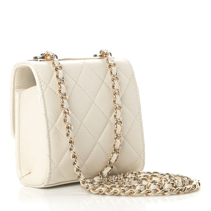 Chanel Lambskin Quilted Mini Trendy CC Chain Wallet White 3 of 11