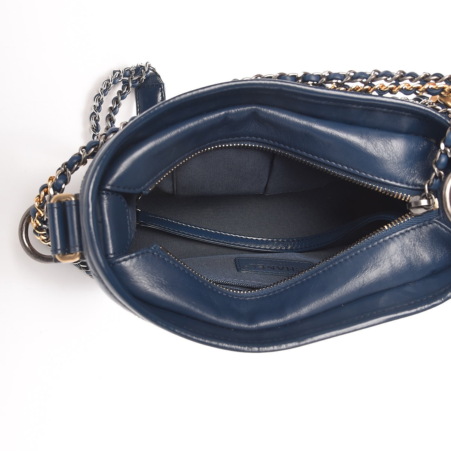 Chanel Aged Calfskin Quilted Small Gabrielle Hobo Navy 5 of 10