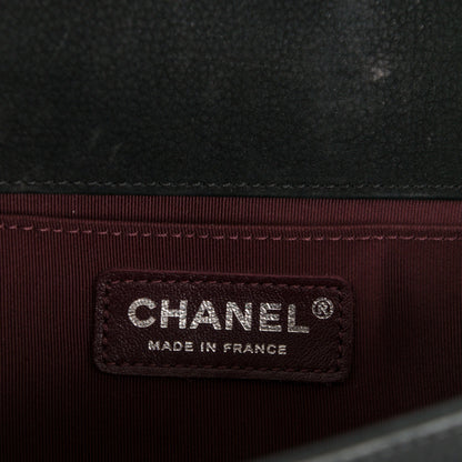 Chanel Nubuck Bull Chevron Quilted Medium Boy Flap Black 8 of 11