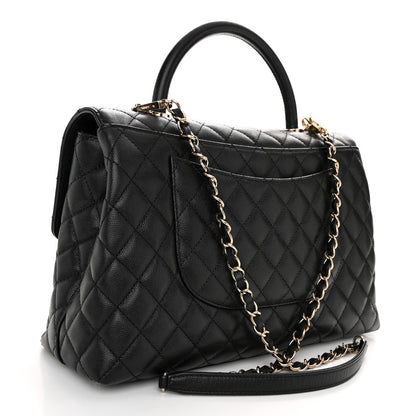 Chanel Caviar Quilted Medium Coco Handle Flap Black 3 of 10
