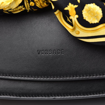 Versace Borsa Vitello Barocco Scarf Sash Shoulder Bag Black Multicolor 6 of 11